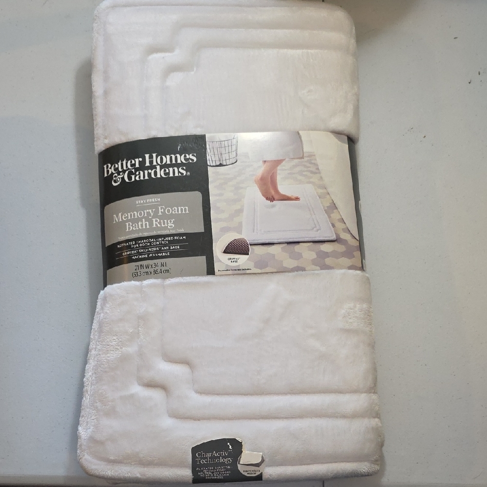 Better Homes And Gardens Soft White Memory Foam Bath Rug